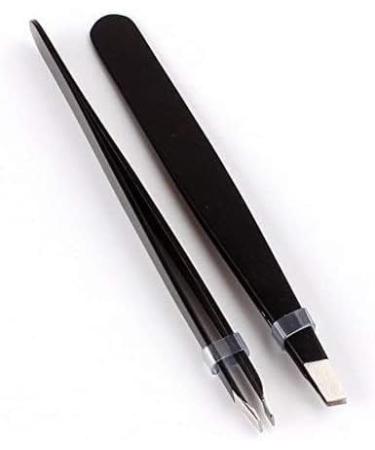 Stainless Steel Tweezers Precision Tweezers Eyebrow Scissors Diagonal Type 2 Pieces Set Useful and Deft - Buy Online on GoSupps.com