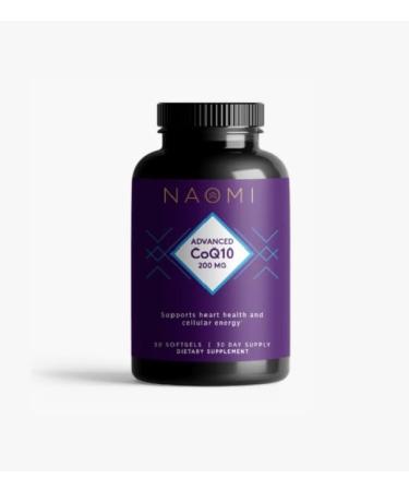NAOMI Advanced CoQ10 200MG Supplement for Heart Brain Muscle Joint and Energy Support Restore Antioxidant Levels 30 Softgels 30-Day Supply