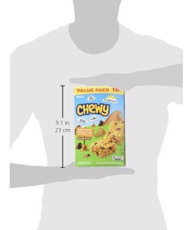 Quaker Chewy Peanut Butter Chocolate Chip Bars 15.2oz - 18 Count Pack | Peanut Butter Chocolate Chip Snack Bars for a Delicious Treat - Buy Online on GoSupps.com