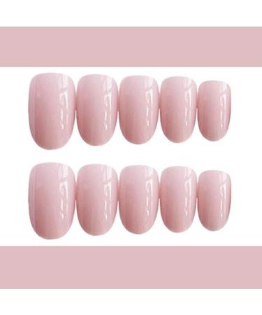 Brishow Oval Artificial Nails Short Skin Color Pink Ballerina Full Cover Press-On Nails for Women & Girls 24 Pieces - Buy Online on GoSupps.com