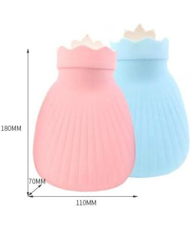 Royal Hong Beauty Mini Hot Water Bottle with Knitted Cover - Blue Rhombus Design | Pain Relief, Hot Compress, Hand Warmer | Silicone 320ML - Buy Online on GoSupps.com