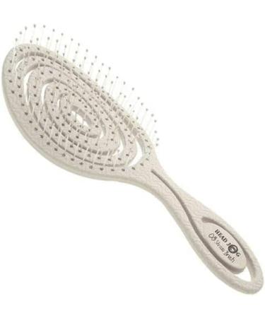 Head Jog 08 Paddle Brush Flexible Soft Pin Bristles Detangling Wet Or Dry Hair. Gentle Brushing Hairbrush. Detangle Brushes For Straight Curly & Wavy Hair Types. (Original Collection Oatmeal)