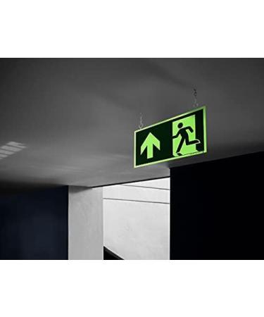 Notlok Safety Work Emergency Exit Sign - DIN EN ISO 7010 Compliant Fluorescent PVC 30 x 15 cm Includes Assembly Set - Ideal for International Shipping - Buy Online on GoSupps.com