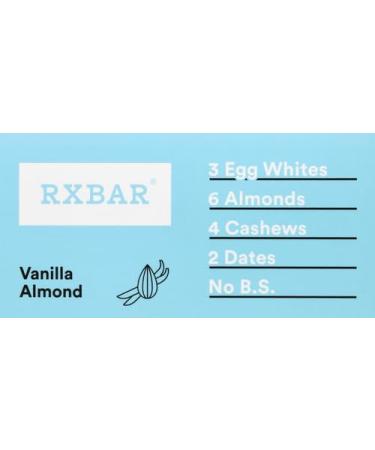 RXBAR Vanilla Almond Protein Bar 1.83oz (12 Pack) - High Protein Gluten Free Snack - Buy Online on GoSupps.com