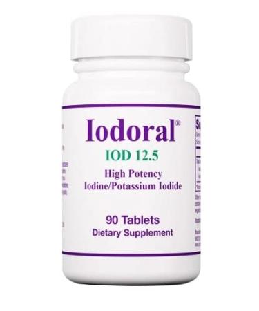 Optimox Iodoral 12 5mg with Iodine and Potassium Iodide Depot 90 Vegan Tablets Lab Tested Vegetarian Gluten Free Soy Free Non-GMO