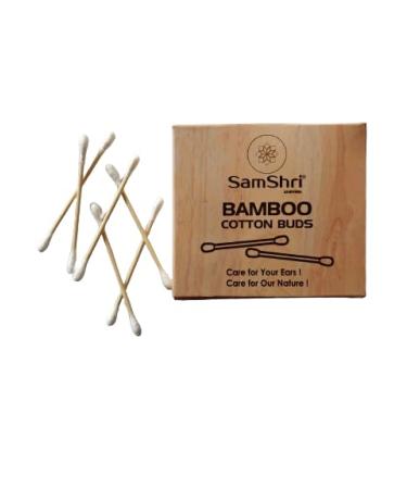 Natural Bamboo Cotton Swabs | Eco-Friendly Biodegradable Qtips | Vegan Non-Plastic Earbuds | Pack of 200 - 100% Sustainable - Buy Online on GoSupps.com
