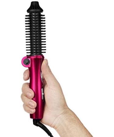 Mini Collapsible Hair Curler: Tangle-Free Dual Voltage Curling Iron Brush & Volumizer Tourmaline Ceramic Ionic Hot Brush - Travel-Friendly Styling Wand (Rose) - Buy Online on GoSupps.com