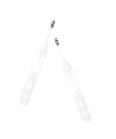 JECOMPRIS 2nd portable toothbrush set Small portable toothbrush handle handles Children's travel toothbrush manual toothbrushes foldable toothbrushes.Gift travel pktg handy white