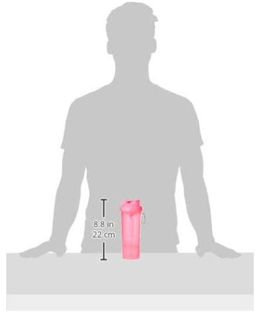 Smartshake Slim Protein Shaker Bottle 400-500ml | Leakproof BPA Free Small Shaker Cup for Women & Men | Neon Pink - Buy Online on GoSupps.com