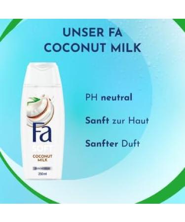 Fa Caring shower gel coconut milk with natural coconut extract and the exotic nourishing scent of coconut milk 3 x 250 ml - Buy Online on GoSupps.com