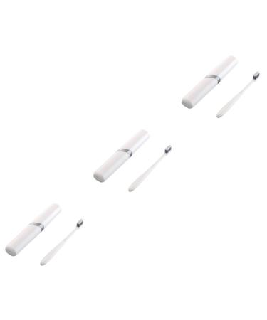 Minkissy 3 sentences travel toothbrush holder travel toothbrush travel toothbrush etui toothbrush holder toothbrushes for adult pp storage box gift toothbrush box white 1 piece (1 Pack) whitex3stk