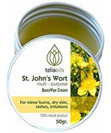 Teliaoils Organic St John s Wort Beeswax Dry Skin Cream 1.76 Ounce (Pack of 1)