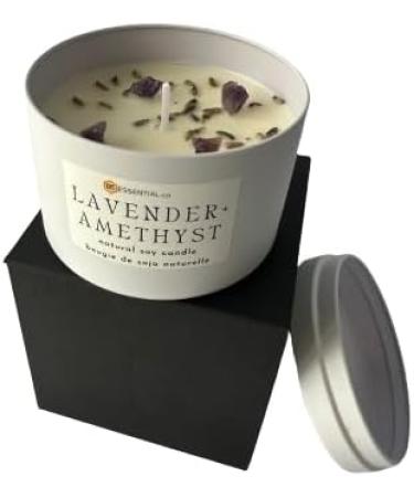 BEEssential Ca Candle Lavender + Amethyst Soy Candle | Relaxing Aromatherapy Candle for Home | Long-Lasting Scented Candle | 8 oz - Buy Online on GoSupps.com
