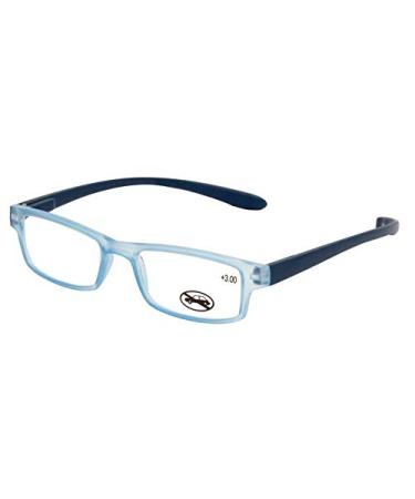 Reading Glasses for Men Women Long Temples Round Neck +1.75 +2.00 +2.50 Light Blue +3.50 +3.50