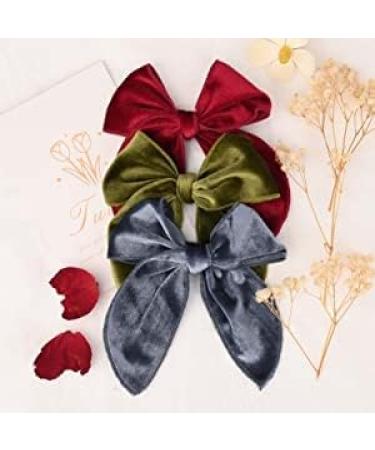 8PCS Large Handmade Velvet Hair Bows for Toddler Girls - Cute Hair Accessories for Little Babies and Children - Buy Online on GoSupps.com