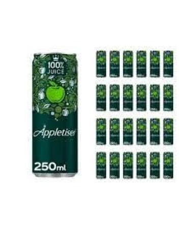 Appletiser Apple Juice Cans 250ml x 24 | Sun-Ripened Apple Goodness | Sip on Sparkling | Sugar-Free Refreshment | Carbonated Beverage | Popular Mixer for Mocktails and CocktailsL8