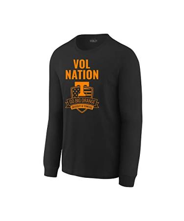 Venley NCAA University Mens/Womens Boyfriend Long Sleeve T-Shirt Tennessee Vols 004 - Black 4X-Large