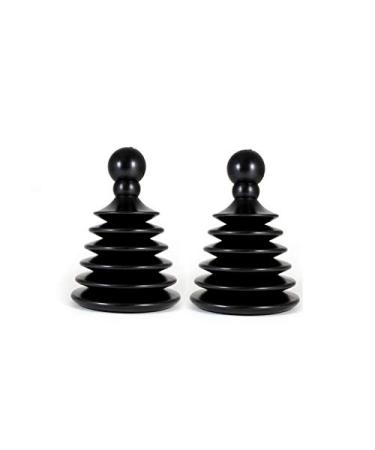 Master Plunger Mighty Tiny Plunger 2 Pack Designed for Bathroom/Kitchen Sinks, Perfect for RVs. Unclogs Fast & Easy (Patent Pending), Black