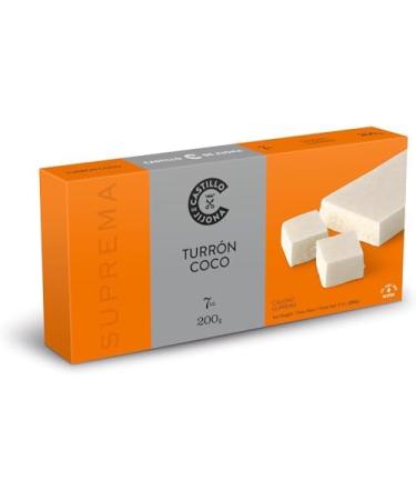 CASTILLO DE JIJONA Ch teau de Jijona - Coconut Nougat - Traditional Nougat - Sweet with an Intense Tropical Flavor - Gluten-Free - Supreme Quality - Artisanal Recipe - Made in Spain (Jijona) (200 grams)