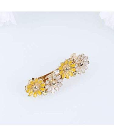 LEORX Wedding Hair Clip Yellow Crystal Daisy Barrette for Women Girls - Buy Online on GoSupps.com