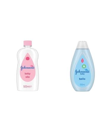 Johnson's Baby Huile pour b b (500 mL)+ Bain (500 mL) Test par des p diatres et des dermatologues Formule sans colorants avec un pH quilibr