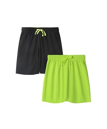 DaniChins Boys Loose Athletic Moisture Wicking Shorts Performance Mesh Shorts Black/Yellow 7