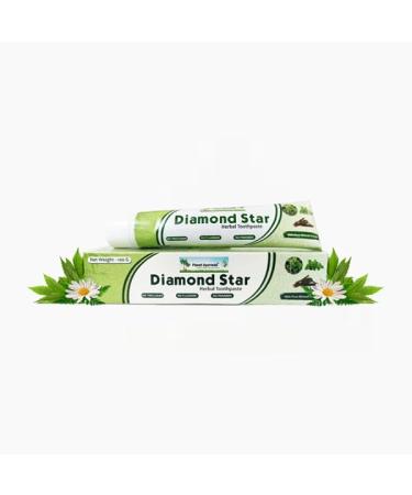 Planet Ayurveda Diamond Star Herbal Toothpaste 100 gm | Ayurvedic Mints Ajwain & Miswak for Naturally Fresh Breath & Gentle Gum Care | Fluoride-Free Chemical-Free Paste (Pack of 2)