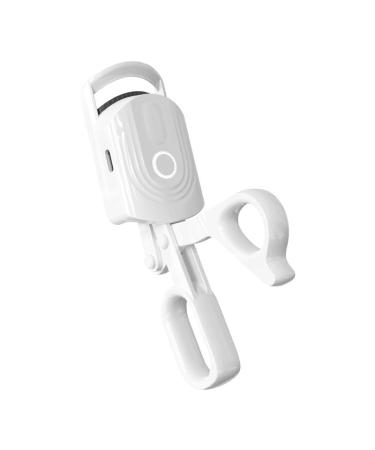 Heated Eyelash Curler Electric Eyelash Curler 3 Heating Modes Rechargeable Portable Eyelash Curler Long Lasting Natural Eyelashes (White plastic)