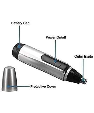 Portable Nose Ear Trimmer - Painless Hair Remover Shaver for Face Electric Razor for Men & Women - Battery-Operated (Silver) | International Shipping - Buy Online on GoSupps.com