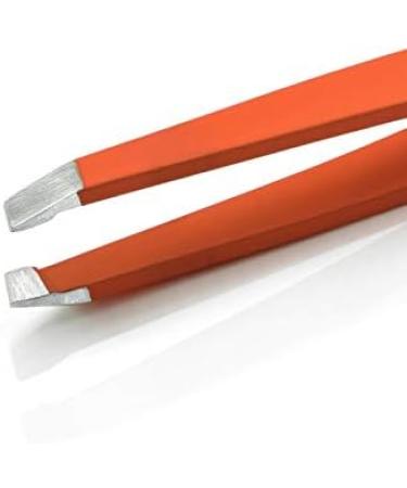 Effective Eyebrow Slanted Tweezer Covered with Colour Silicon (Orange) - Buy Online on GoSupps.com