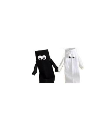 AYGJKIE Magnetic Suction 3D Doll Couple Socks Unisex Funny Couple Holding Hands Sock White 35-43
