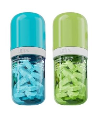 Luha Toothpaste Tablets- Mixed Pack(Jasmine + Mint) Probiotics & PearlPowder Fluoride-Free Long-LastingFresh Breath & Stain Removal.TravelFriendly Chewable Toothpaste 70Tablets Total