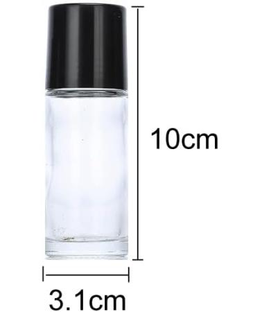 2Pcs 30ml Clear Glass Deodorant Roller Bottles | Plastic Roller Ball, Black Lid | Essential Oil, Empty Containers - Buy Online on GoSupps.com