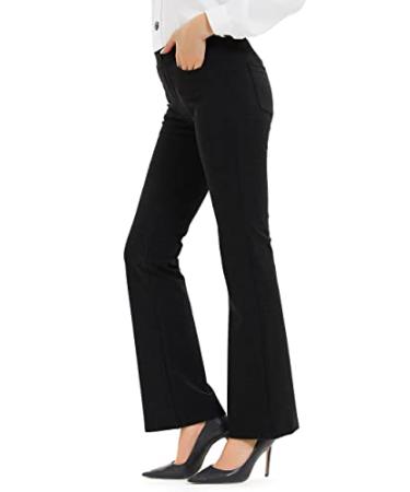 Women's Dress Pants Yoga Work Casual Slacks Stretchy Bootcut Office Flare Pants 29/31 Inseam Petite 29 inches Large Black