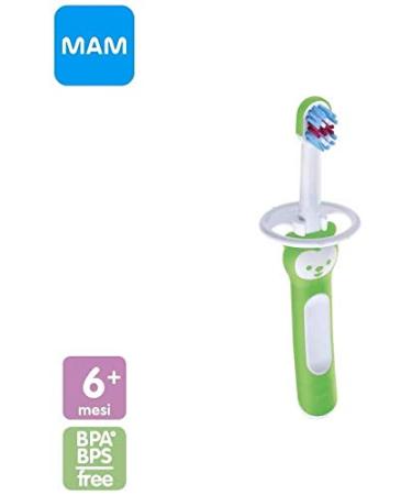 Mam Baby's Brush Toothbrush for Newborns - Secure Ring Small Head 6+ Months | Ideal for Milk Teeth | 1 Pack - Buy Online on GoSupps.com