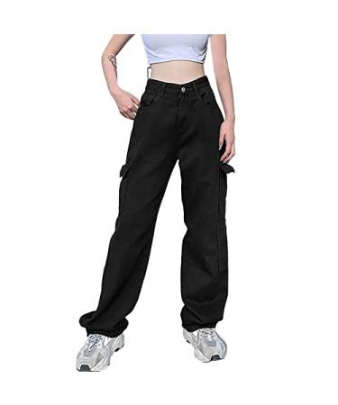 Kelly Bro Cute Clothes for Teen Girls Trendy Clothes for Teen Girls Streetwear Women Clothing Loose Fit Sweatpants Streetwear Black-2 Small