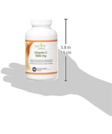 Vitamin C 1000mg | 180 Premium Tablets | High Dose Ascorbic Acid | Vegetarian & Vegan Friendly | Made in UK - Buy Online on GoSupps.com