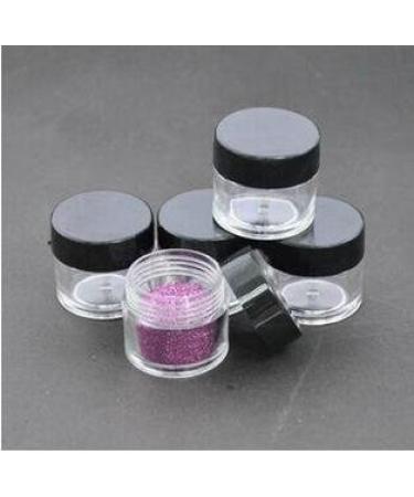 30ml 1oz Refillable Clear Plastic Cosmetic Jars with Screw Cap - Perfect for Makeup Eyeshadow Nail Powder & Lip Scrubs - Bulk Containers - Buy Online on GoSupps.com