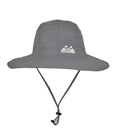 MOUNTFOOTPRINT Wide Brim Waterproof Bucket hat Sun Protection Fishing hat rain Hats Summer Unisex Water Resistant Dark Gray Large