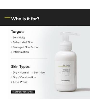 Min_im_alis_t Gentle Face Wash - 6% Oat Extract & Hyaluronic Acid for Sensitive Skin | Sulphate Free Non-Drying Fragrance Free Cleanser (120 ML) - International Shipping Available - Buy Online on GoSupps.com