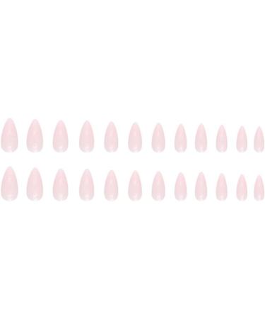 SINLOV Long Almond Fake Nails Pink Nude French False Nail Press on Nails Glossy Full Cover False Nails for Women and Girls - Buy Online on GoSupps.com