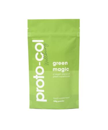 Proto-col Green Magic - Greens Powder Super Greens - Spirulina and Chlorella 100% Vegan Blend - Green Powder Superfood - 180g Pouch