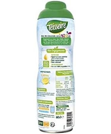 TEISSEIRE - Lemon Syrup 60cl - Pack of 4 - Buy Online on GoSupps.com