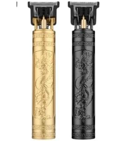 T9 Professional Hair Clippers - Vintage Black/Gold Trimmer with 4 Stainless Steel Blades & USB Charging - Buy Internationally - Buy Online on GoSupps.com