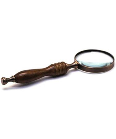 Magnifier Handle Retro 8 Times Reading Magnifying Glass Metal Hand-held Portable Optical Glass Lens Magnifying Glasses for Reading