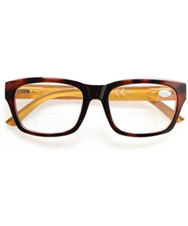 Eyekepper Polycarbonate Large Lens Bifocal Glasses Readers Men Brown +2.0 - Buy Online on GoSupps.com