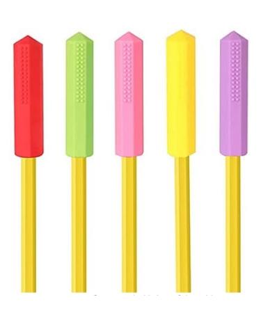 IOSCDH Beißring necklace 5 stucco silicone chewing trailers sensory tea pendant pencil tour for children used for sensory oral engine adults and children with anxiety disorders