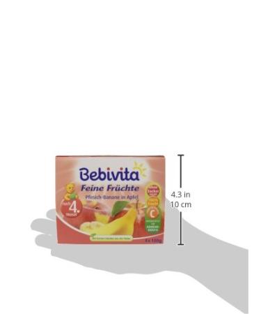 Bebivita Peach-Banana & Apple Puree - Pack of 6 (4x100g) | Healthy Baby Food - Buy Online Internationally - Buy Online on GoSupps.com