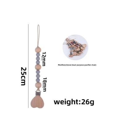 Pacifier Chain Happy-Crazy-Baby | Heart-Taupe for Boys & Girls | Perfect Baby Shower Birthday & Baptism Gift - Buy Online on GoSupps.com