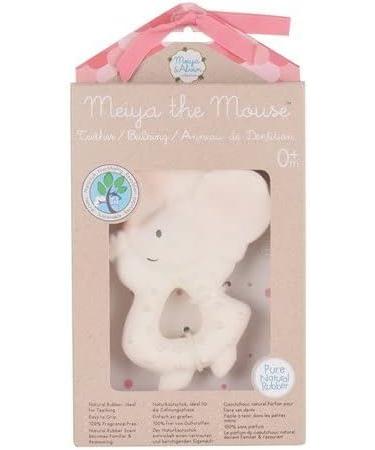 Tikiri Natural Rubber Teething Ring - Meiya Mouse Baby Toy in Gift Box | 0+ Months | Eco-Friendly 11cm - Buy Online on GoSupps.com